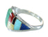 Multicolor Inlay Genuine Sterling Silver Southwest Ring Size 5 AX87786